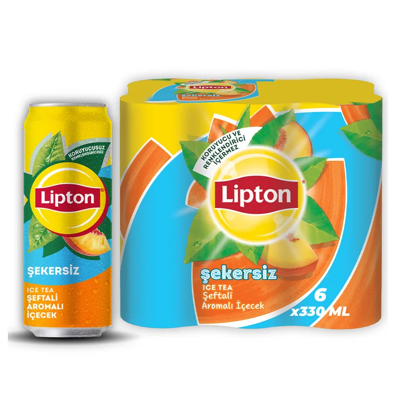 Lipton Ice Tea Şekersiz Şeftali 6x330 ml Kutu