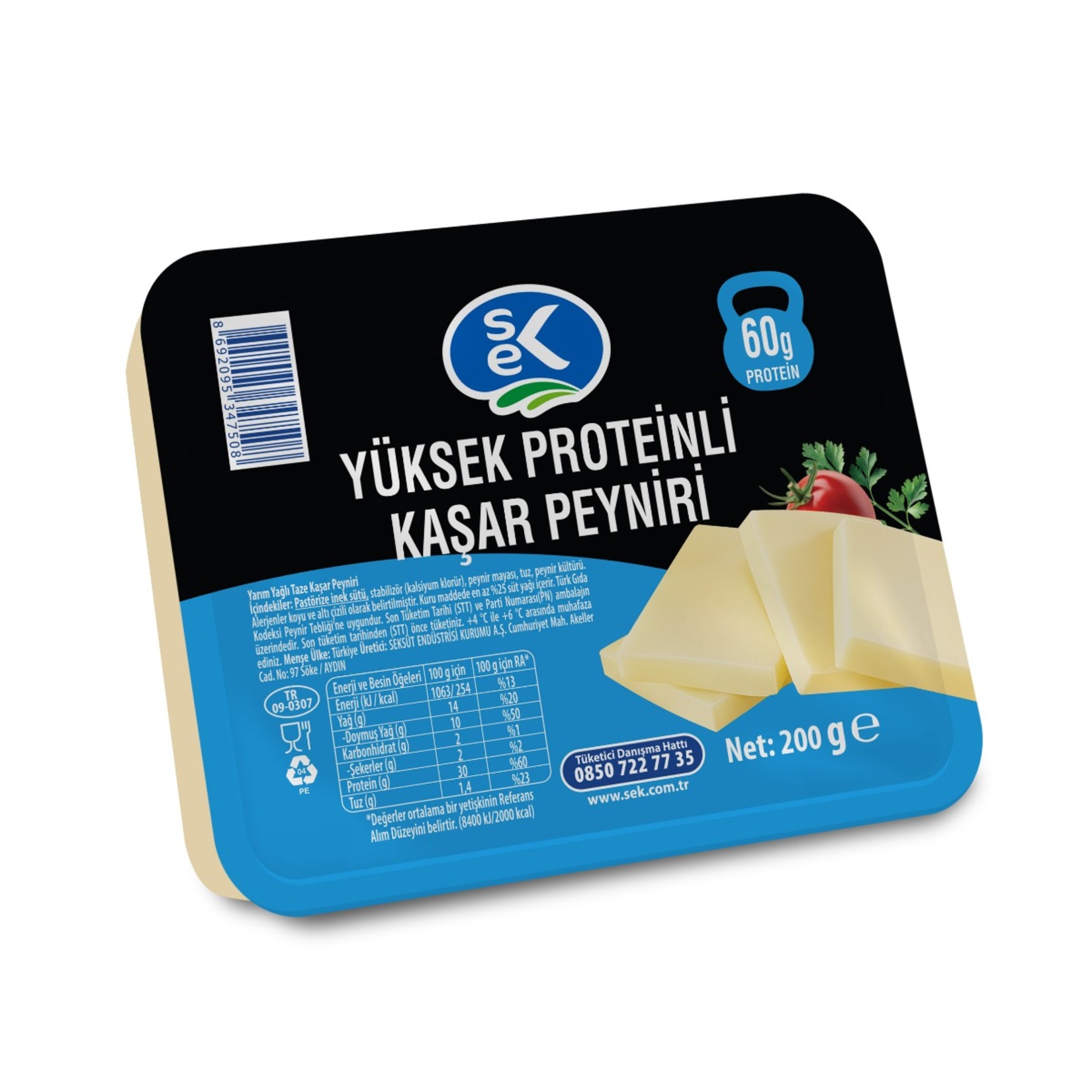 Sek Yüksek Proteinli Kaşar