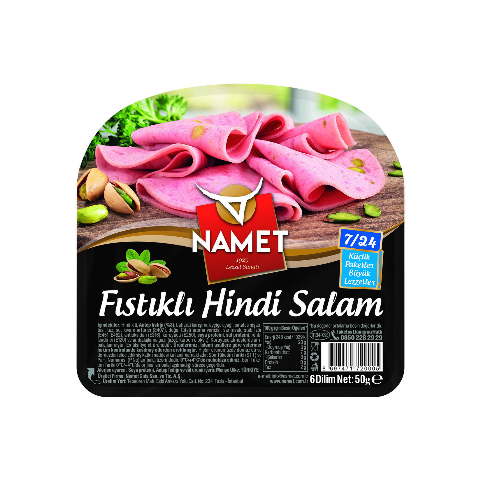 Namet Fıstıklı Hindi Salam 7/24