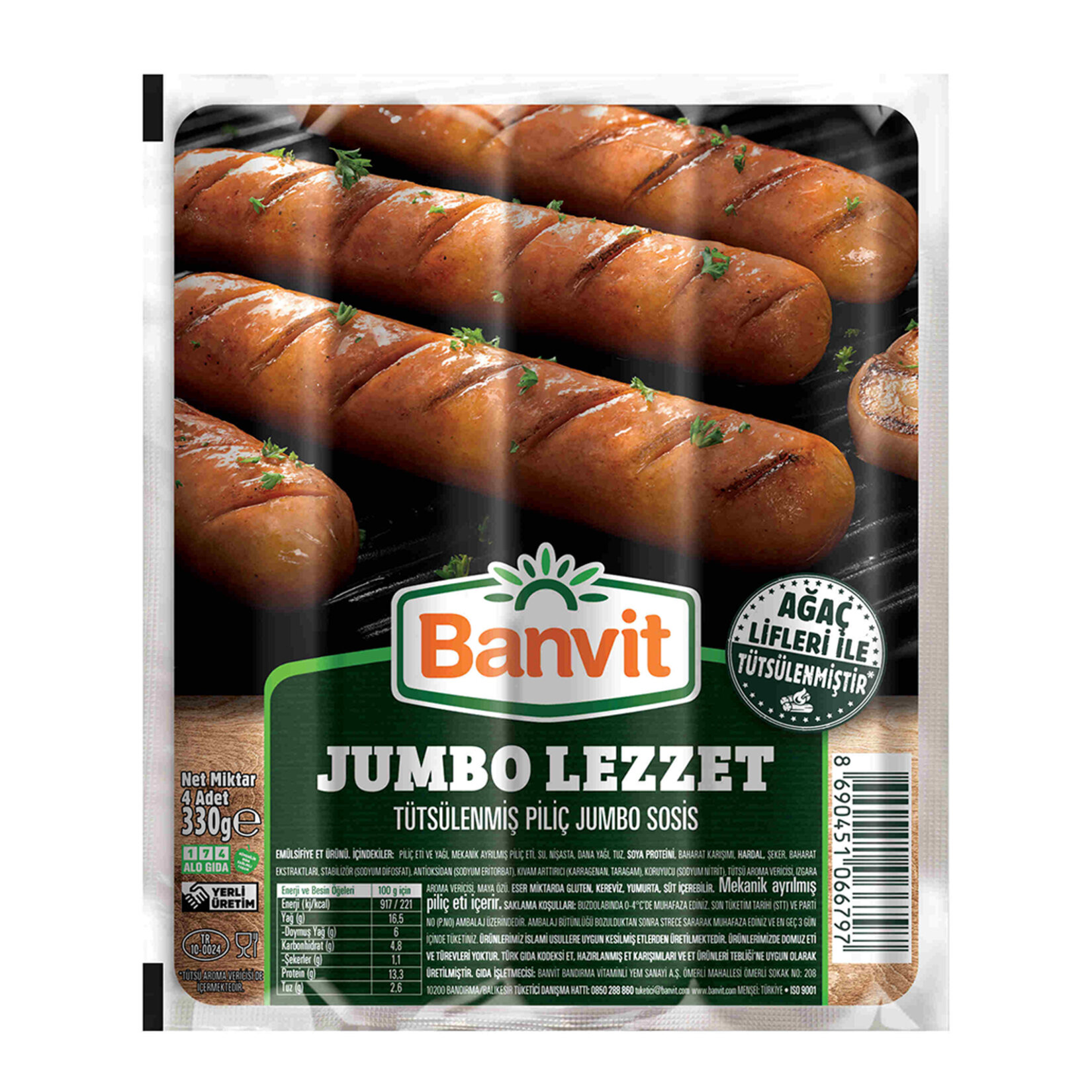 Banvit Tütsülenmiş Piliç Jumbo Sosis
