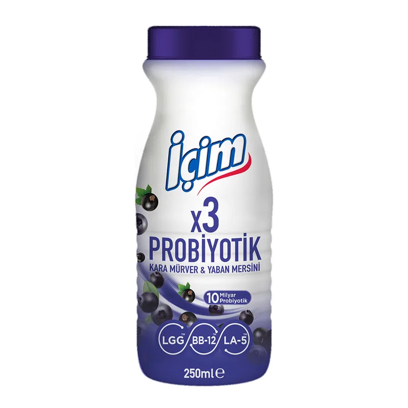 İçim Probiyotik Kara Mürver & Yaban Mersinli İçilebilir Yoğurt 250 ml