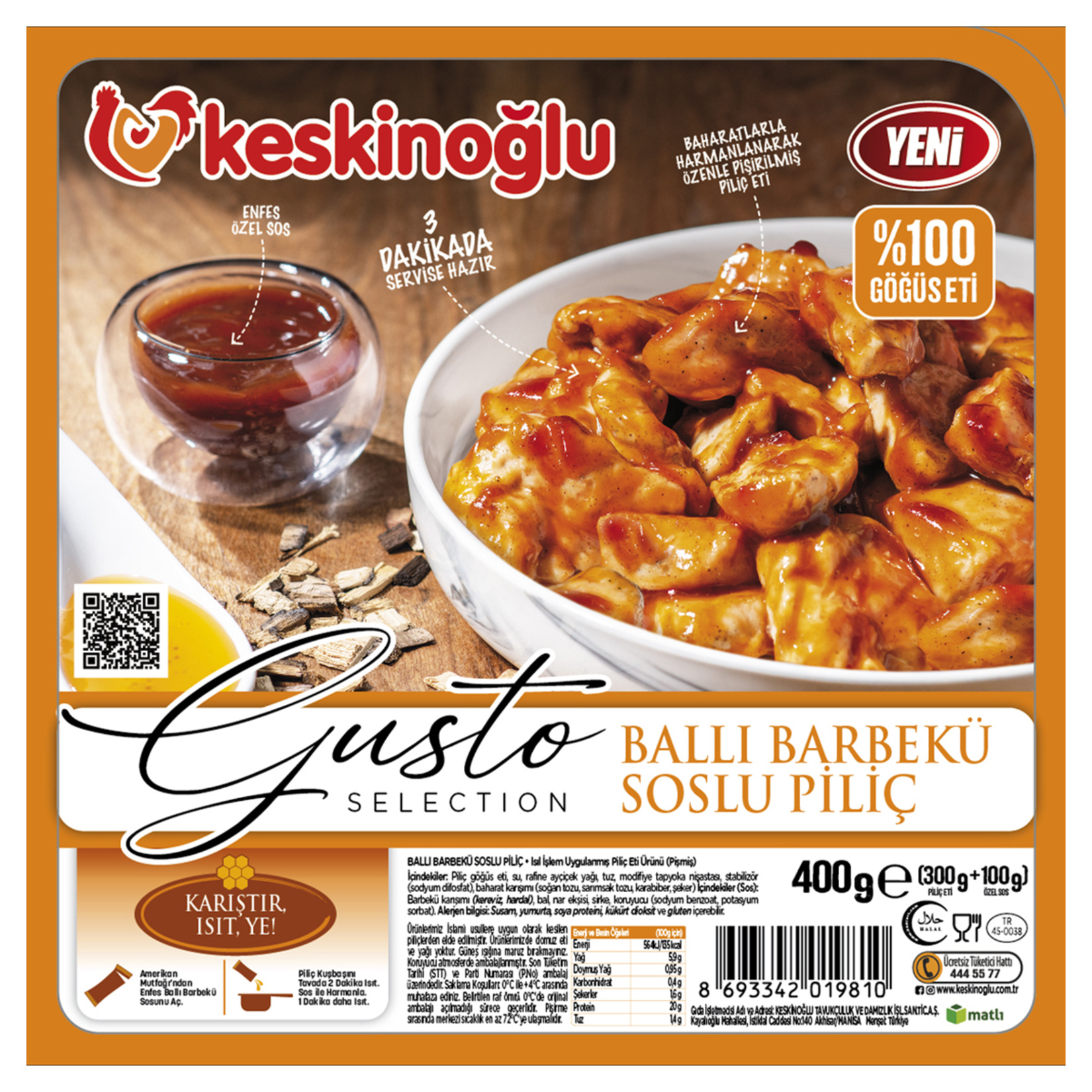 Keskinoğlu Gusto Ballı Barbekü Soslu Piliç