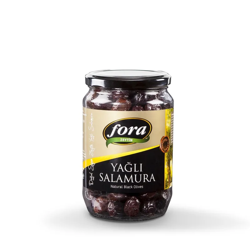 Fora Gemlik Doğal Yağlı Salamura Siyah Zeytin Kavanoz 291-350 450 g