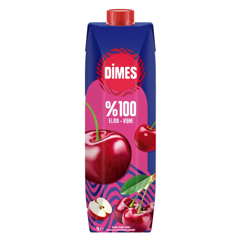 Dimes %100 Elma Vişne Suyu 1 L