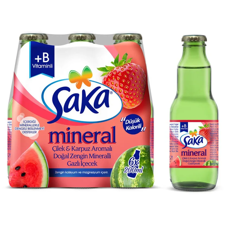 Saka Maden Suyu Karpuz & Çilek 6x200 ml