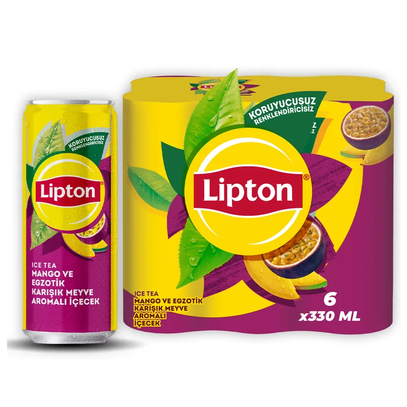 Lipton Ice Tea Mango & Egzotik Meyve 6x330 ml Kutu