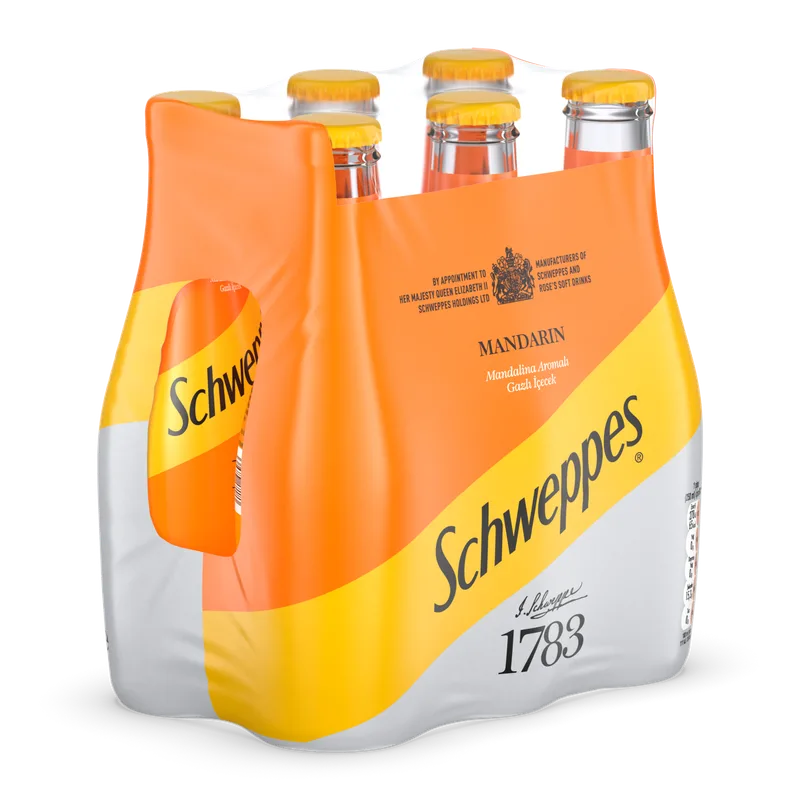 Schweppes Mandalina 250 ml 6'lı Cam Şişe