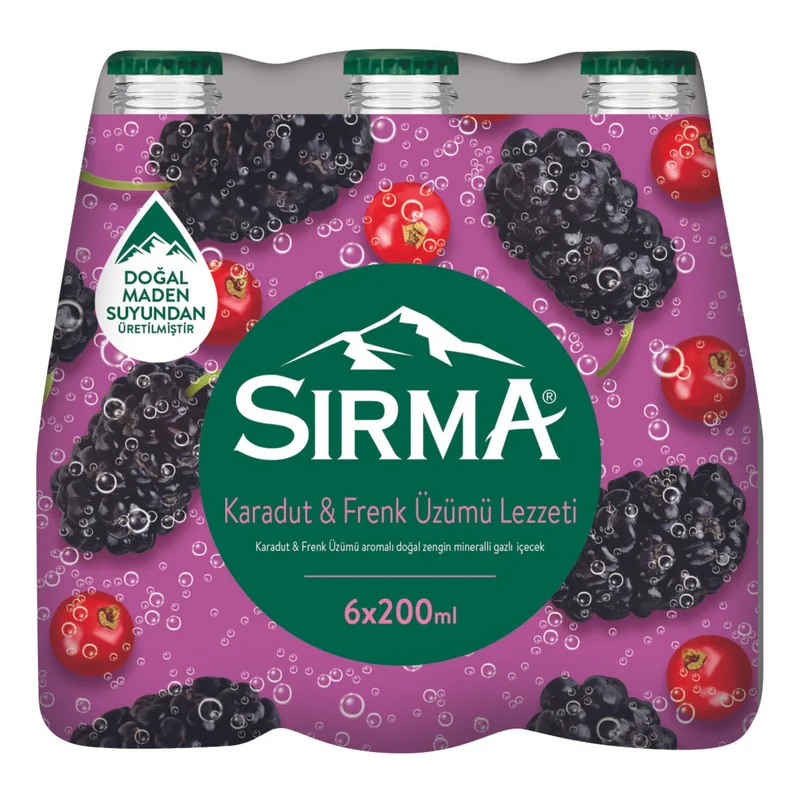 Sırma Maden Suyu B+ Karadut & Frenk Üzümü 6x200 ml