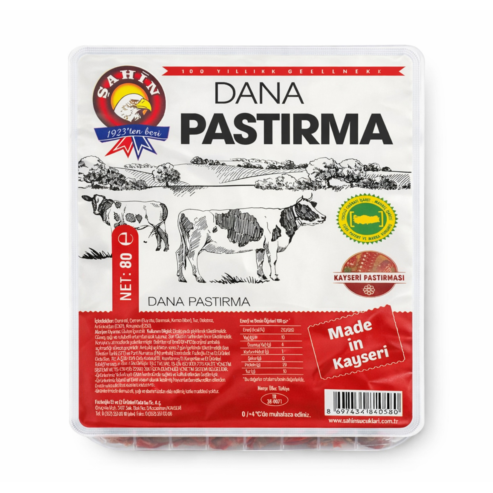 Şahin Vakumlu Dana Pastırma