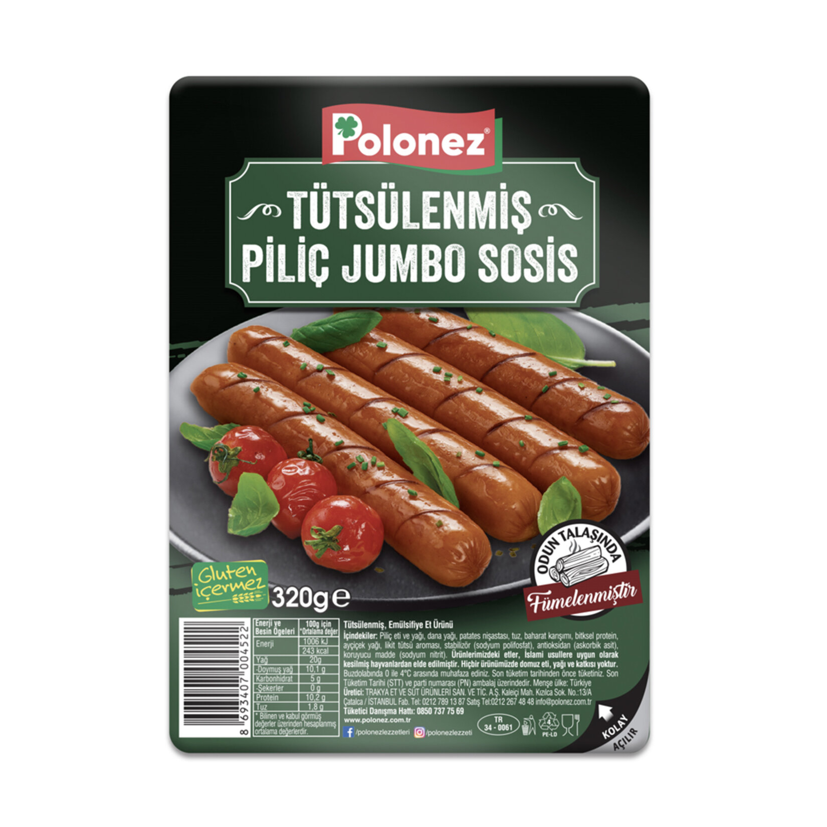 Polonez Tütsülenmiş Piliç Jumbo Sosis