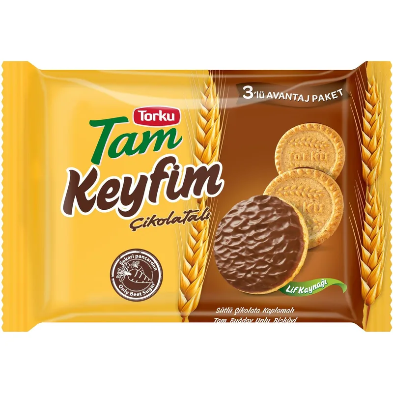 Torku Tam Keyfim Çikolata Kaplamalı Bisküvi 3'lü 84G
