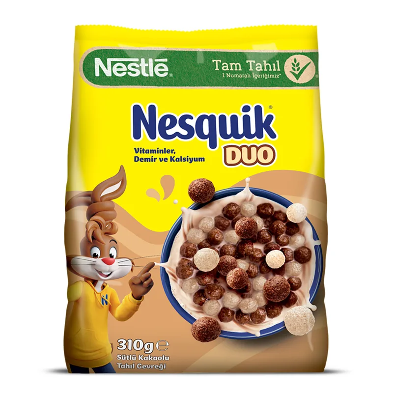 Nestle Nesquik Duo Sütlü Kakaolu Buğday ve Mısır Gevreği 310 g