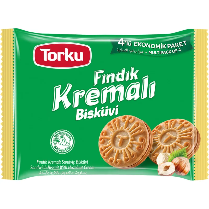 Torku Fındık Kremalı Bisküvi 4'lü Ekonomik Paket 244 g
