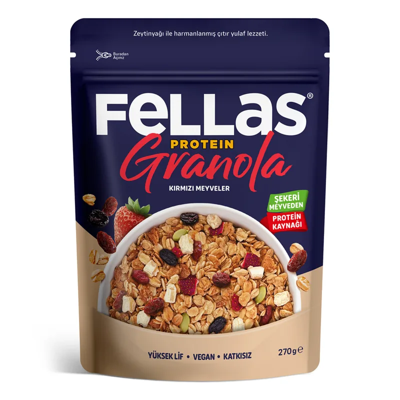 Fellas Vegan Protein Granola Kırmızı Meyveler 270 g