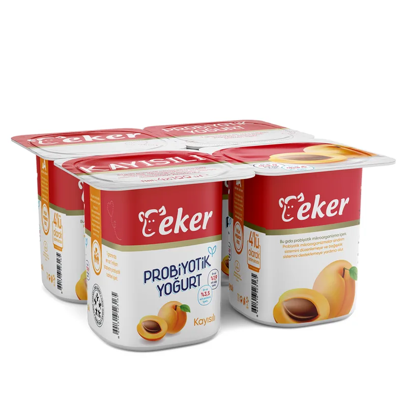Eker Kayısılı Probiyotik Yoğurt 4x100 g