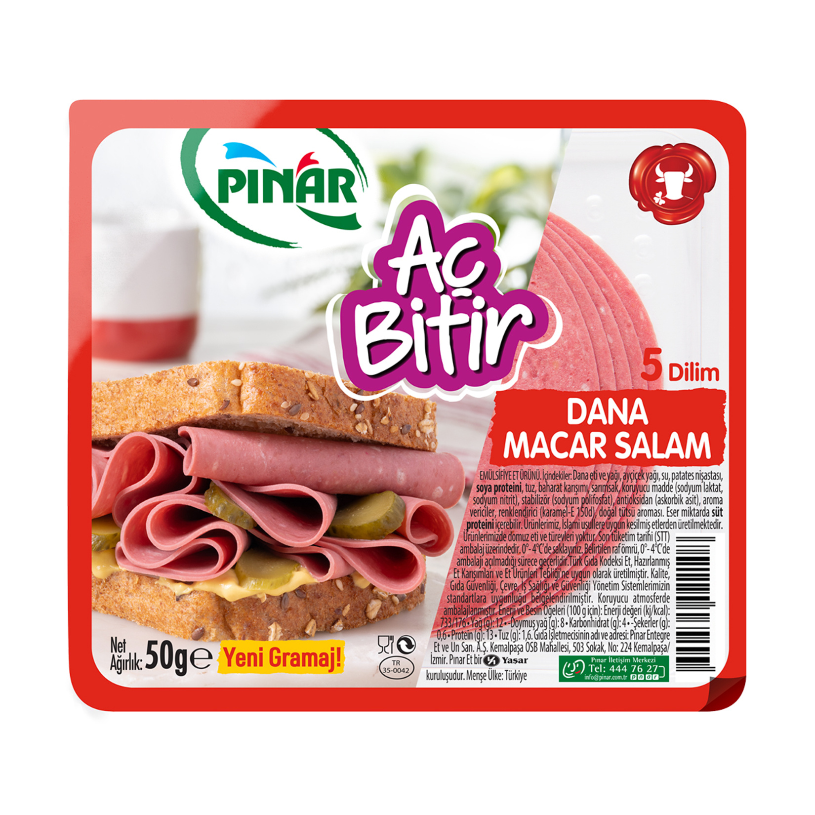 Pınar Aç Bitir Macar Salam Büyük Dilim