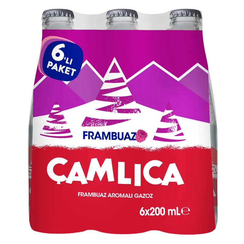 Çamlıca Frambuazlı Gazoz 6x200 ml Cam Şişe