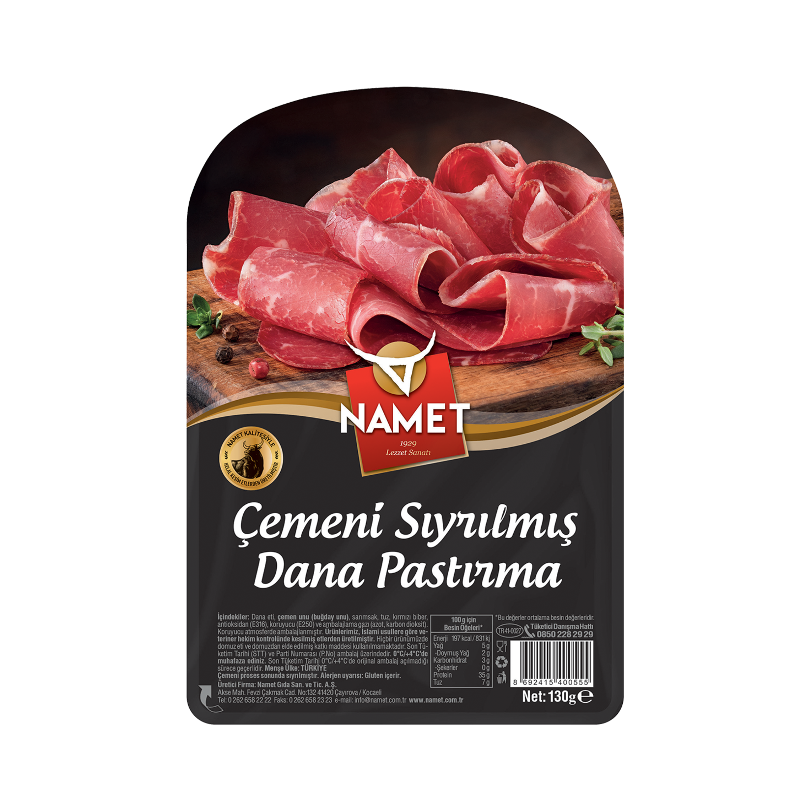 Namet Çemeni Sıyrılmış Dilimli Pastırma