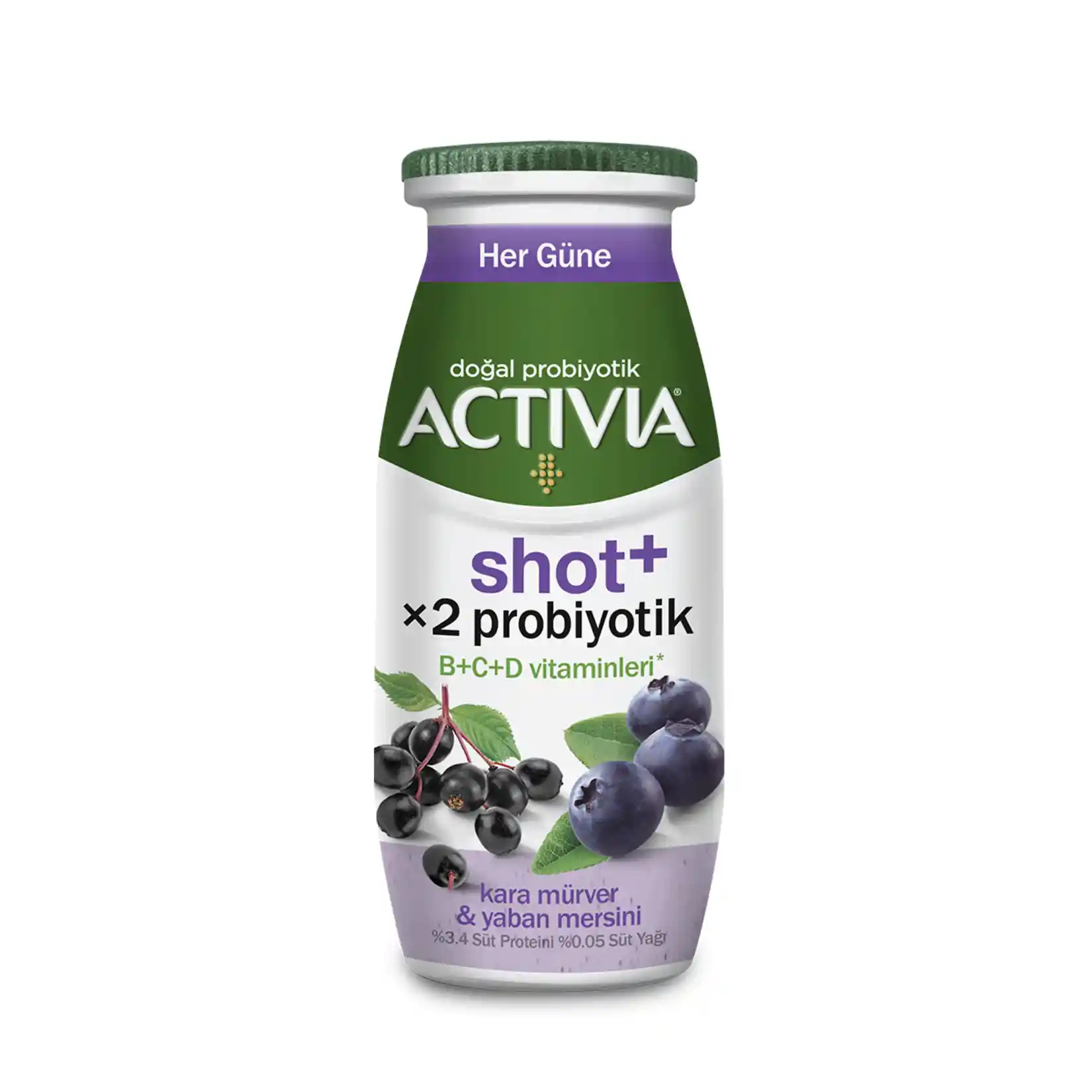 Activia Shot+ Kara Mürver ve Yaban Mersinli 80 ml