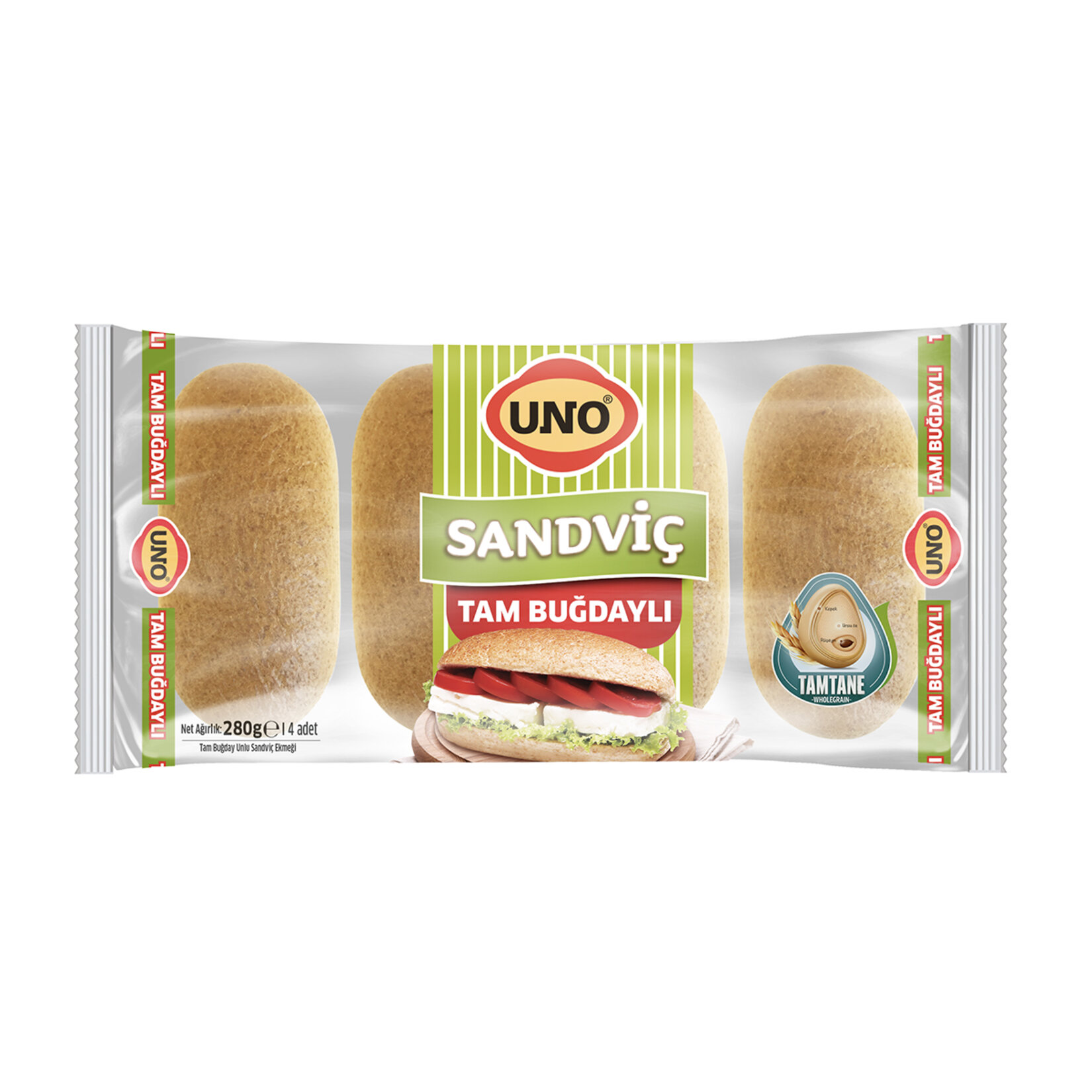 Uno Tam Buğday Unlu Sandviç Ekmeği