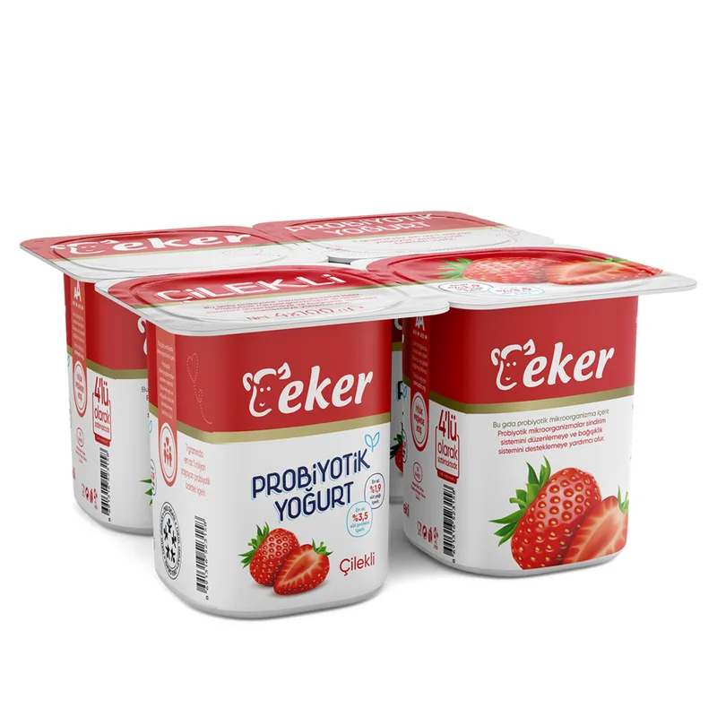Eker Çilekli Probiyotik Yoğurt 4x100 g