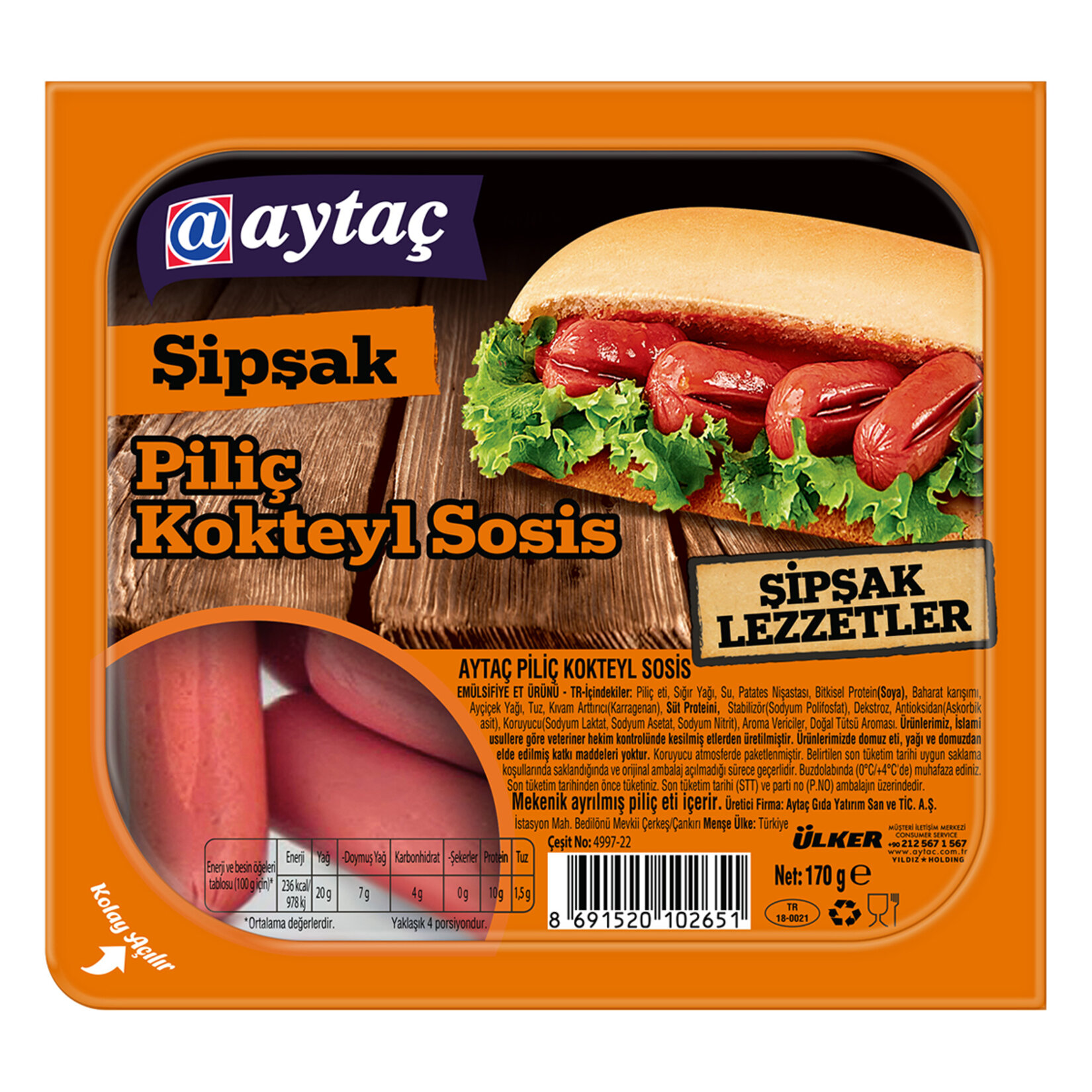 Aytaç Şipşak Piliç Mini Kokteyl Sosis