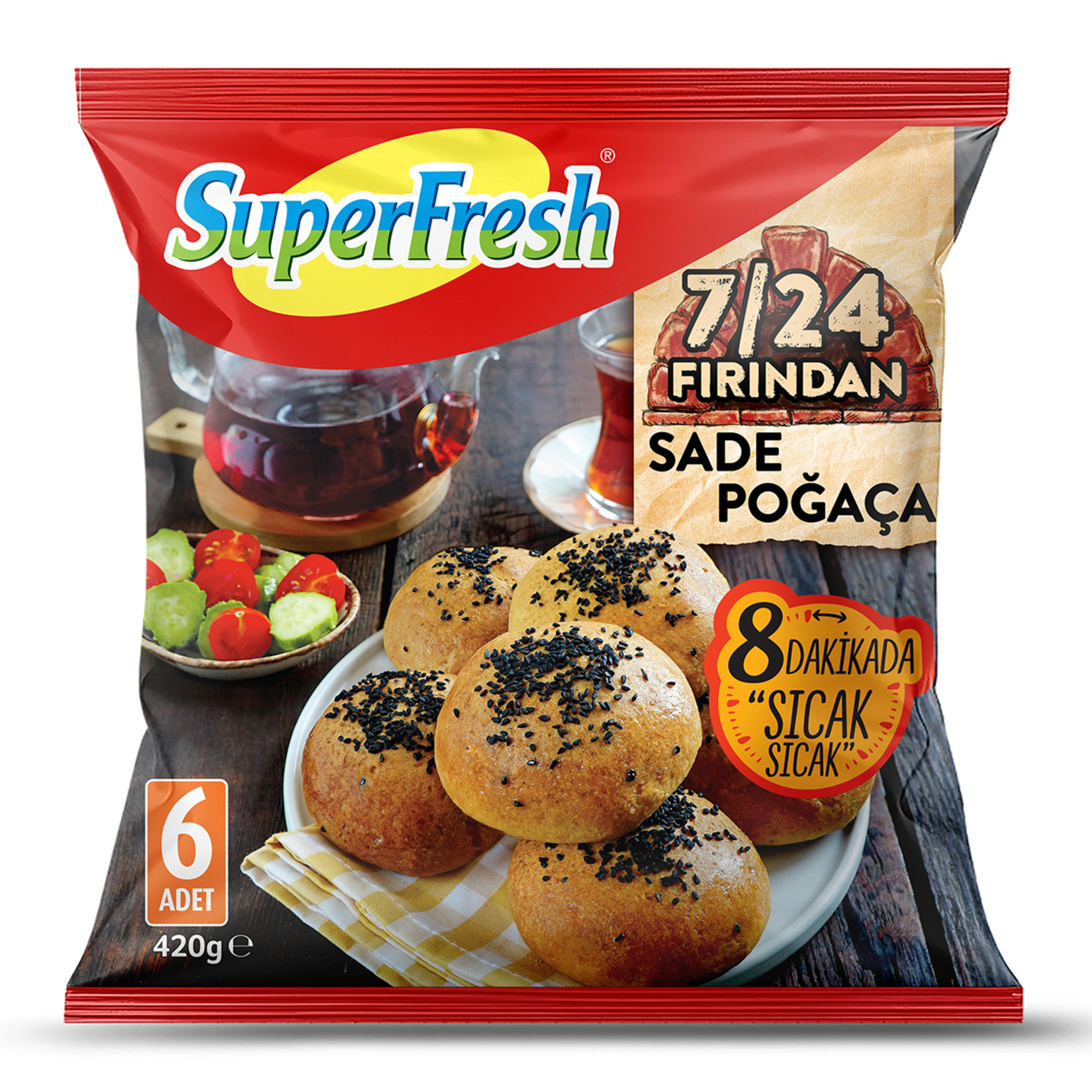 SuperFresh 7/24 Fırından Sade Poğaça