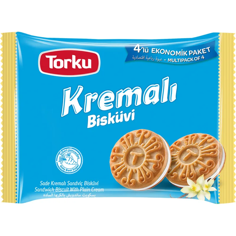 Torku Sade Kremalı Bisküvi 4'lü Ekonomik Paket 244 g