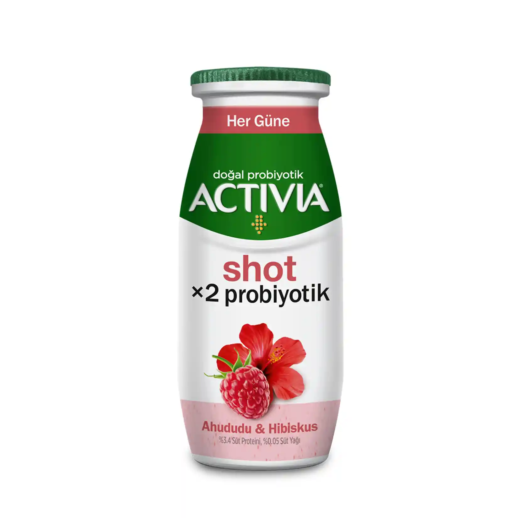 Activia x2 Probiyotik Shot Ahududu & Hibiskus 80 ml