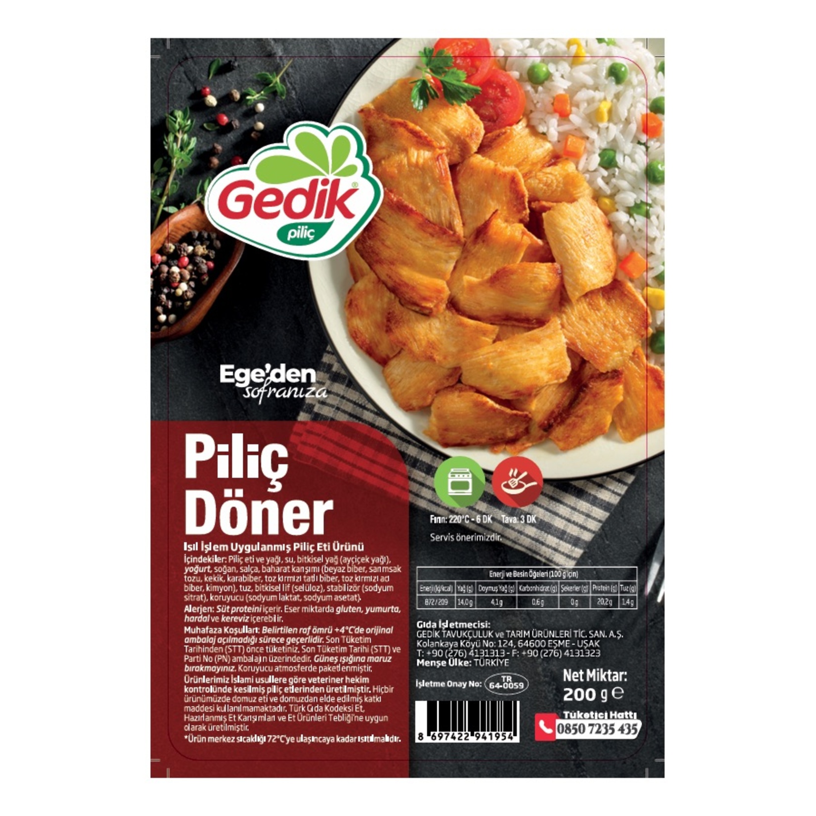 Gedik Pişmiş Piliç Yaprak Döner