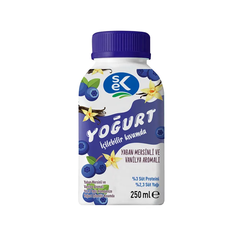Sek Yaban Mersinli Vanilya Aromalı İçilebilir Yoğurt 180 ml