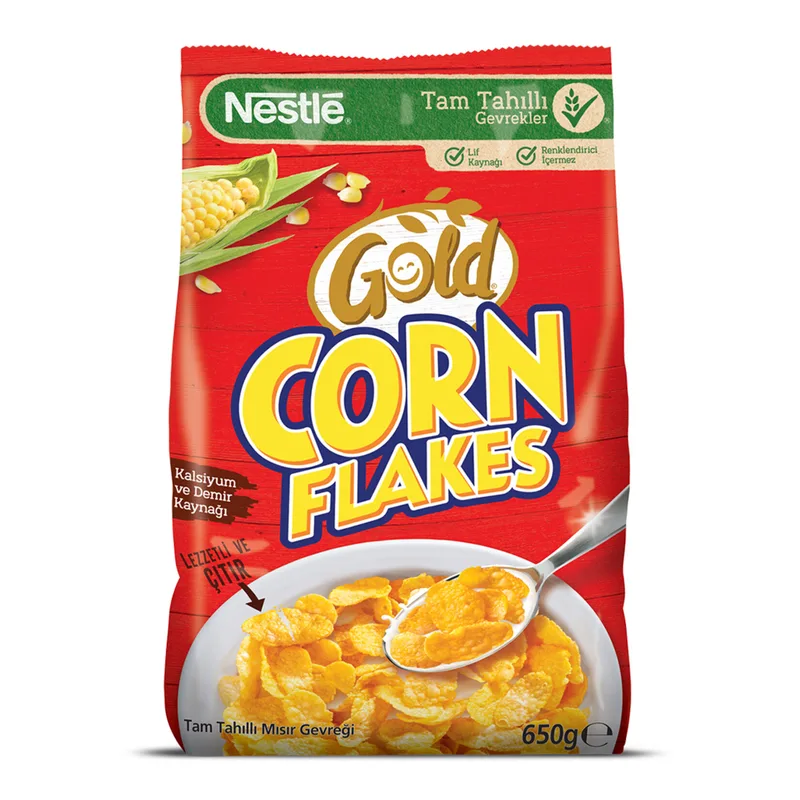 Nestle Gold Corn Flakes Tam Tahıl Mısır Gevreği 650 g