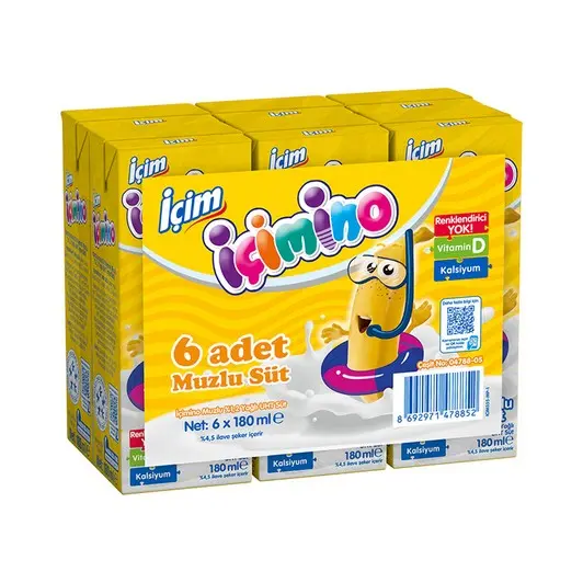 İçim İçimino Muzlu Süt 6x180 ml