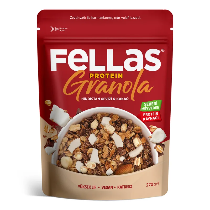 Fellas Vegan Protein Granola Hindistan Cevizi & Kakao 270 g