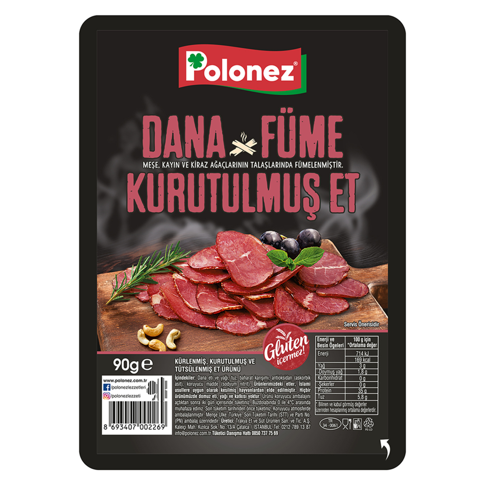 Polonez Kurutulmuş Füme Et Ürünü Dilimli