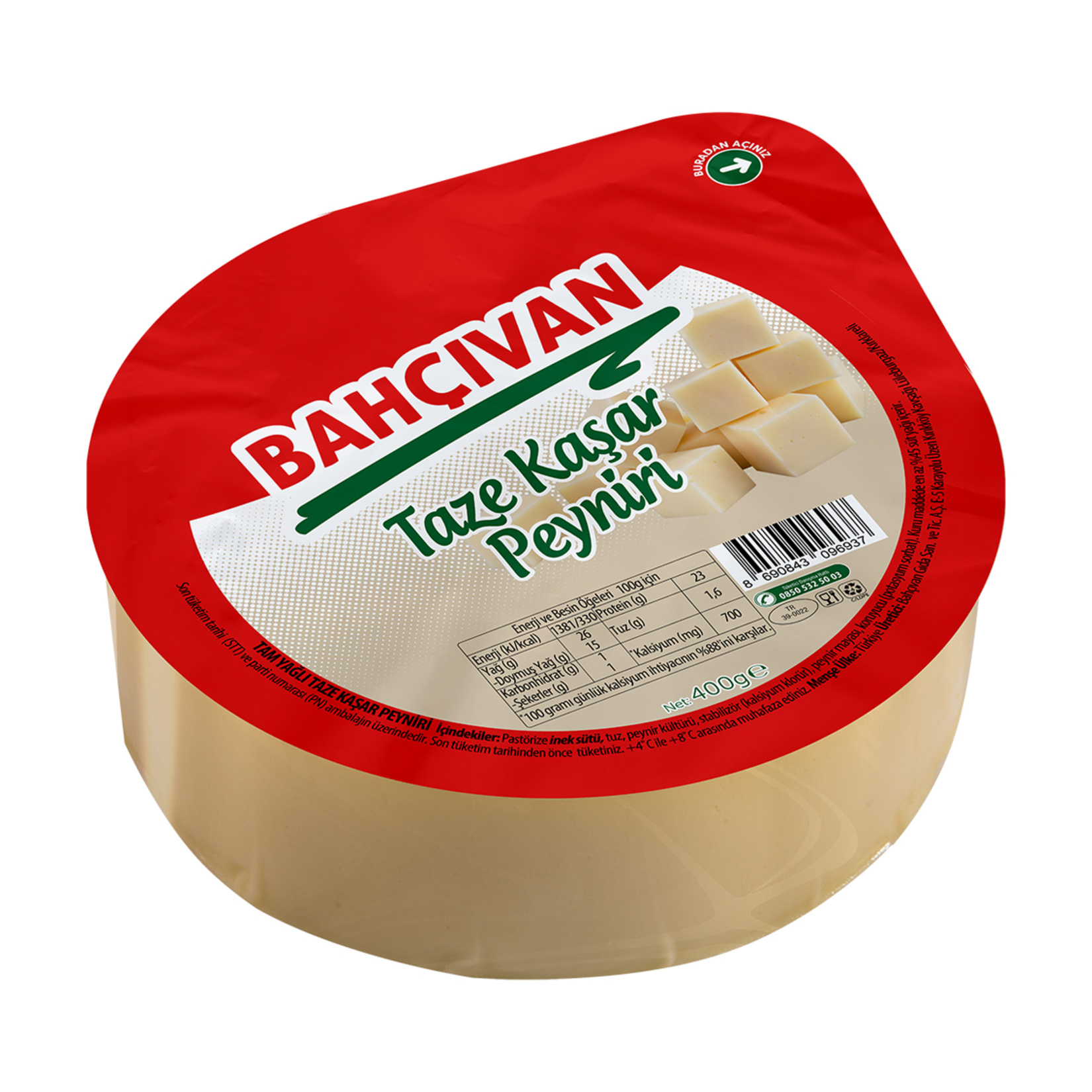 Bahçıvan Tam Yağlı Taze Kaşar Peyniri