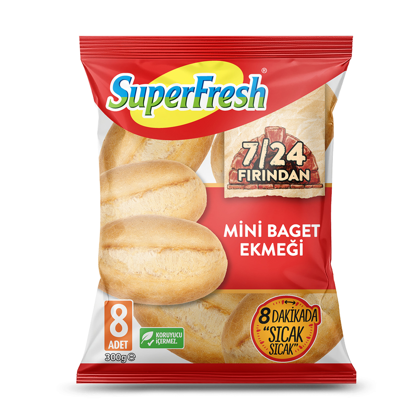 SuperFresh 7/24 Fırından Mini Baget Ekmeği