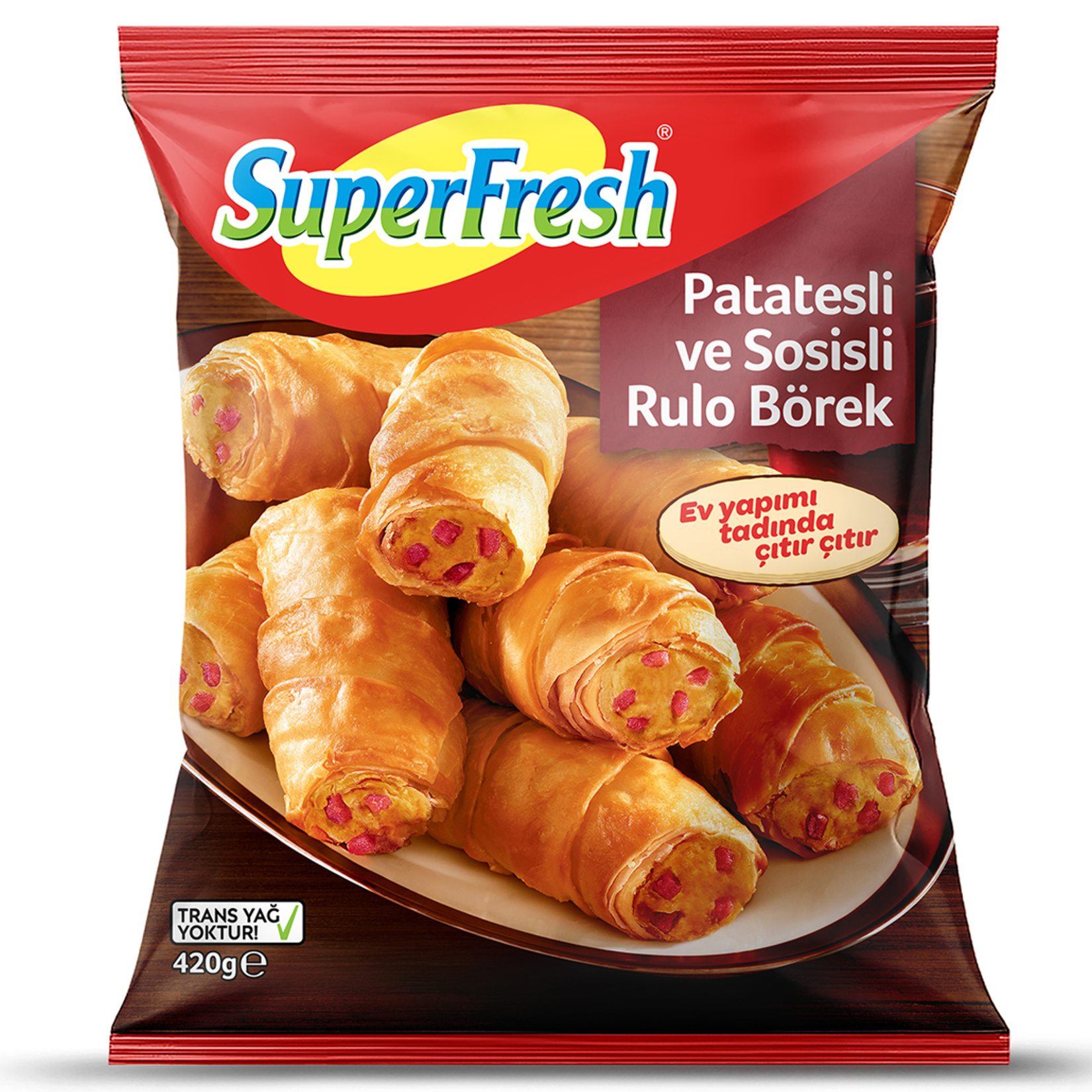 SuperFresh Patatesli ve Sosisli Rulo Börek
