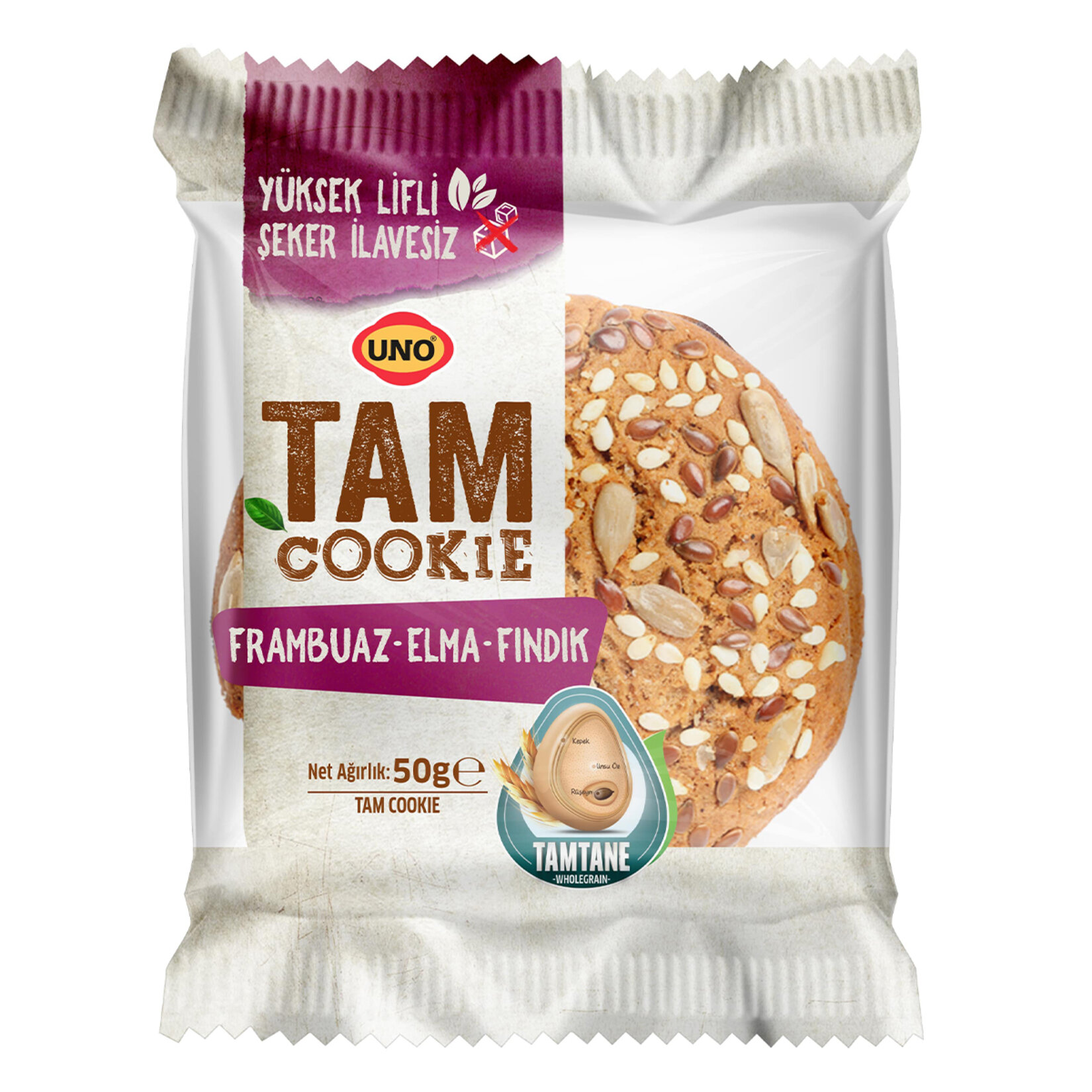 Uno Tam Cookie Frambuaz Elma Fındık