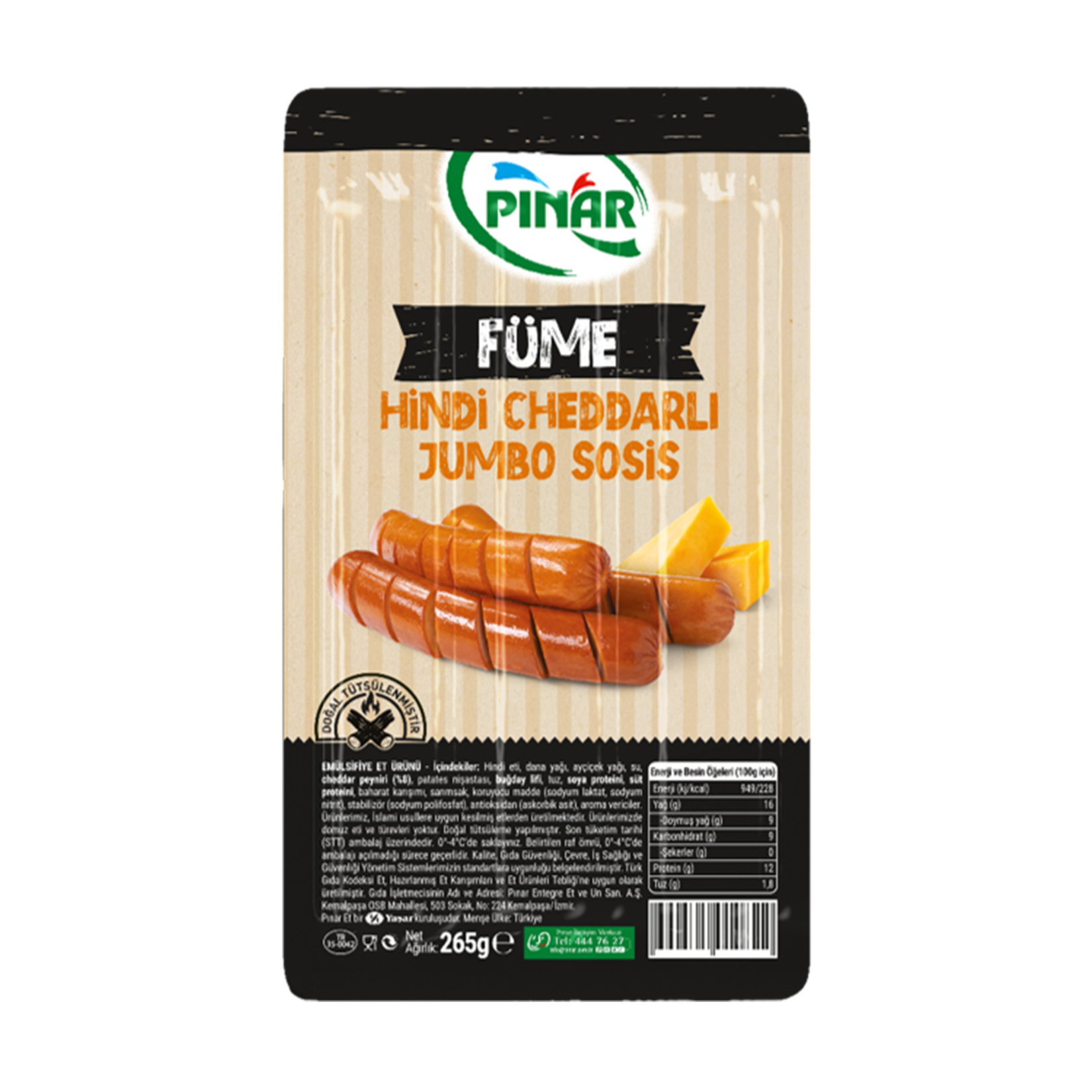 Pınar Füme Hindi Cheddarlı Jumbo Sosis