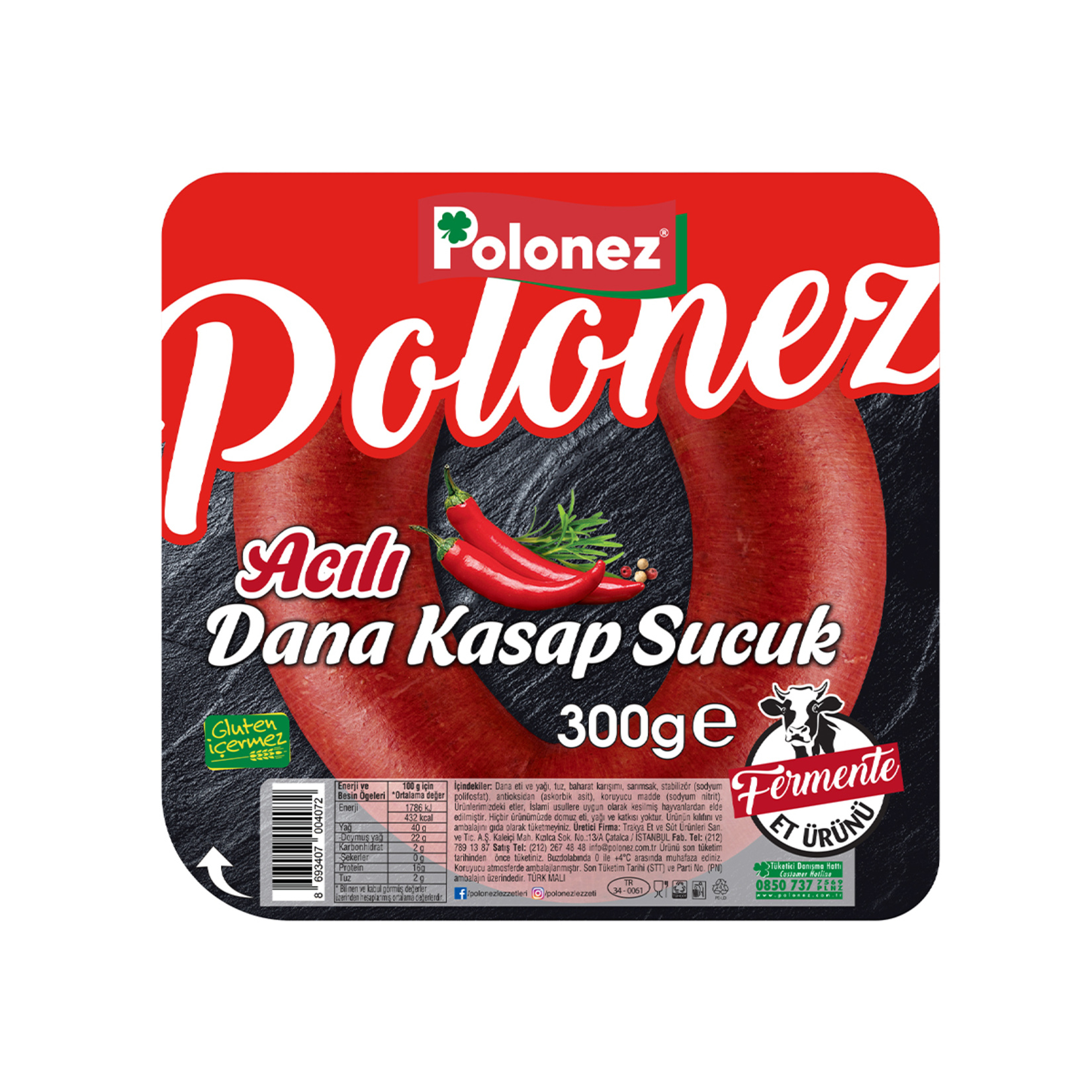 Polonez Acılı Dana Kasap Sucuk